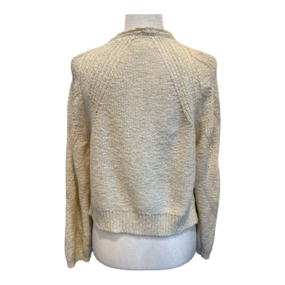Anthropologie Women’s Cardigan Size XS Braided Pattern Cream - Picture 6 of 11